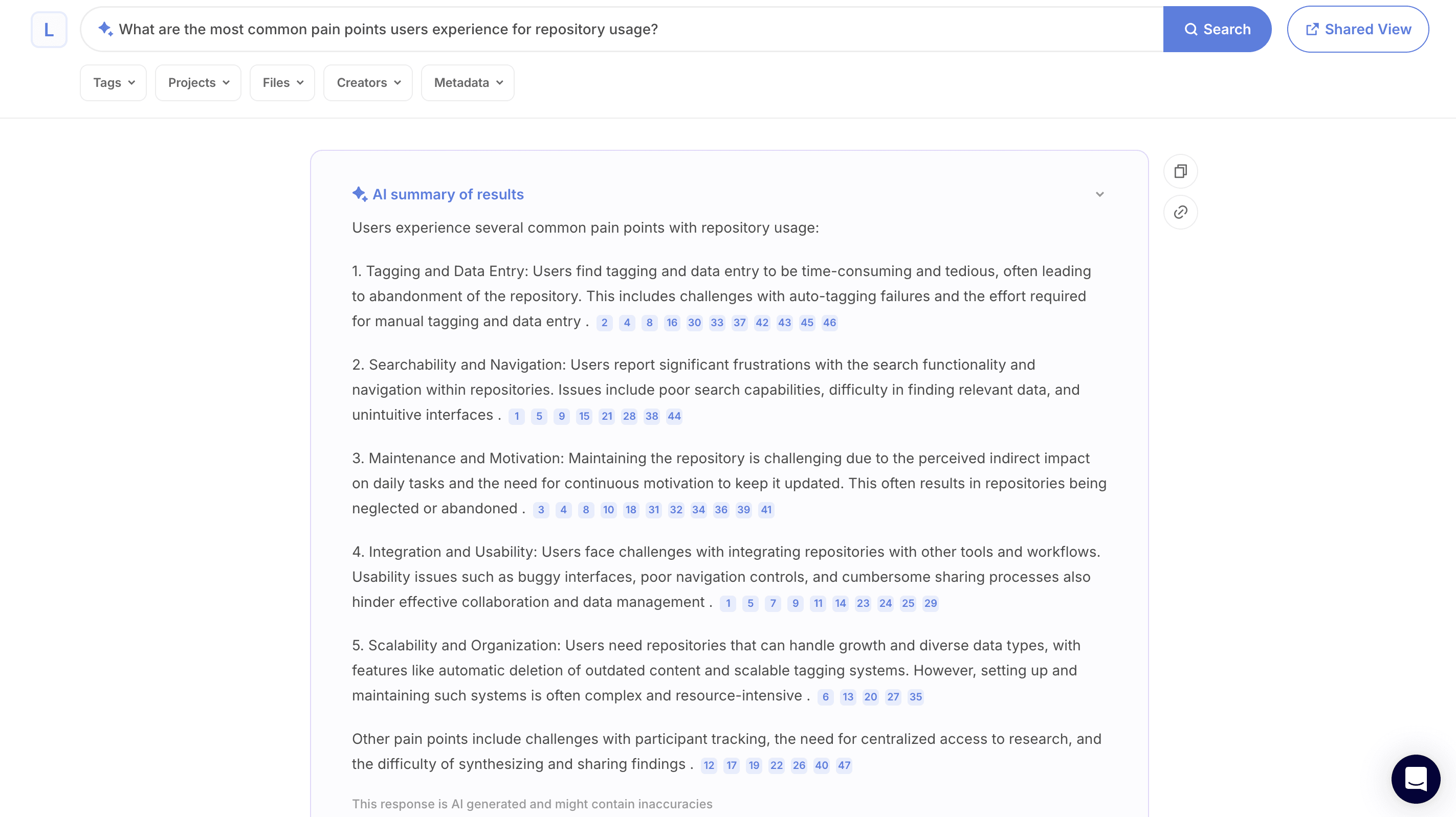 Looppanel global search feature